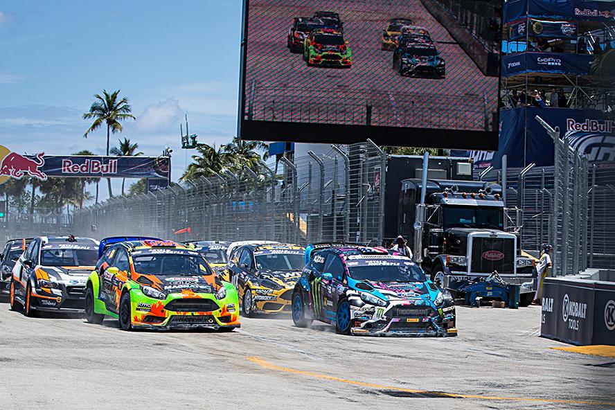 KEN BLOCK WINS ROUND 1 OF THE 2015 GLOBAL RALLYCROSS CHAMPIONSHIP IN FT. LAUDERDALE, NOW LEADING THE SERIES IN POINTS
