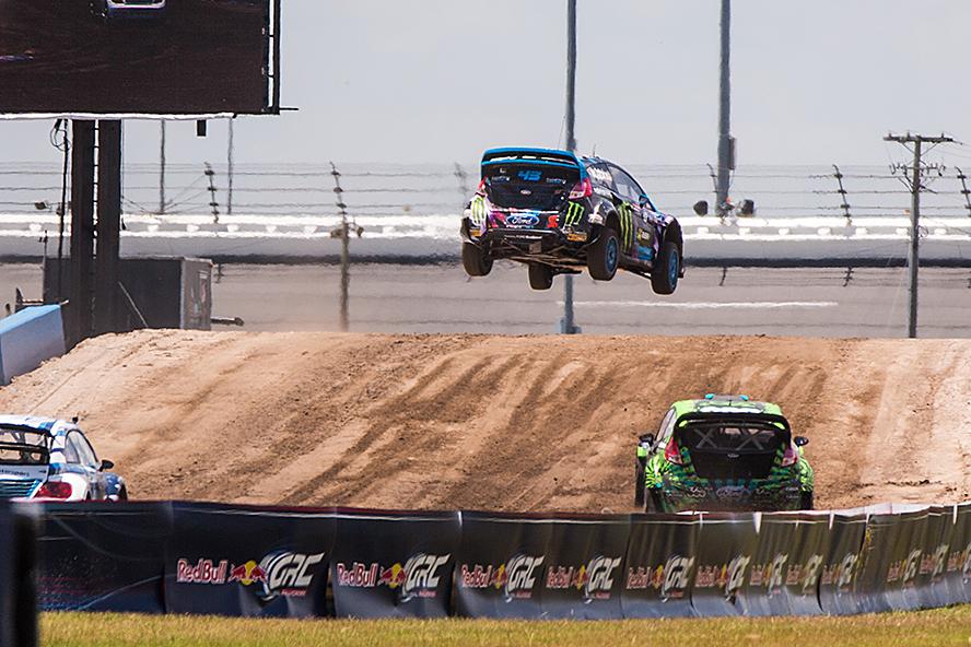 Ken Block mid-air at GRC Round 3 in Daytona, FL