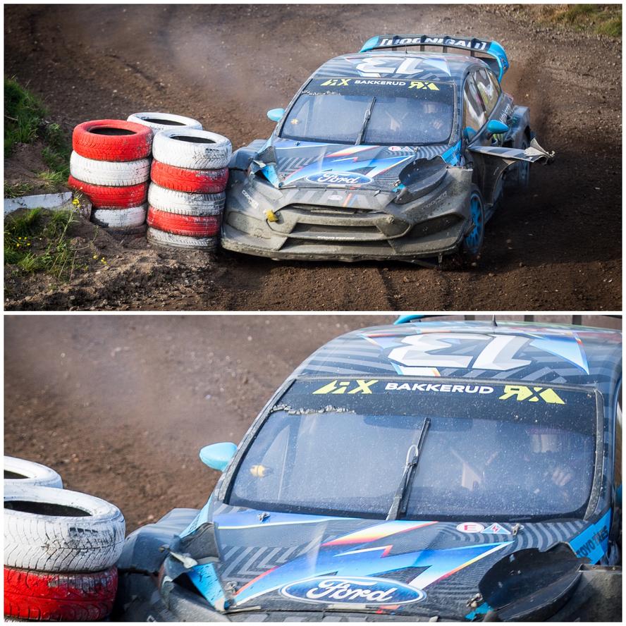 Hoonigan Racing Division’s Andreas Bakkerud has managed to keep his hopes alive in the hunt for third-overall in the 2016 FIA World Rallycross Championship by finishing the final European round of the season at Estering in Germany in third place.