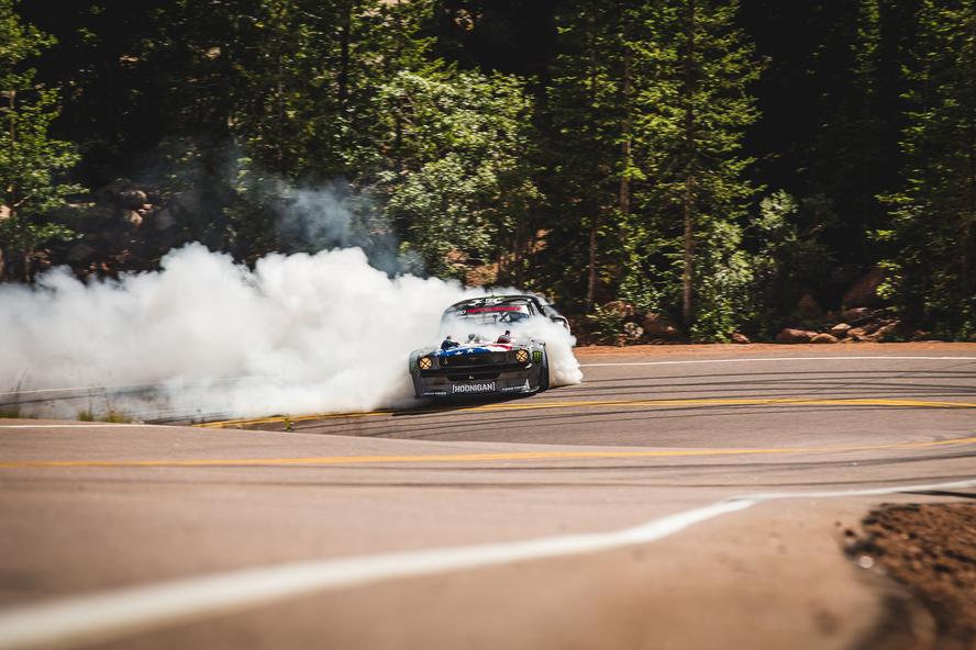 Last week, Ken Block debuted his recently upgraded 1965 Ford Mustang Hoonicorn RTR V2, now featuring a twin turbo, methanol power, 1,400 horsepower V8 engine. This week, in conjunction with presenting partner Toyo Tires, the World Rallycross driver is pleased to announce the purpose of the Hoonicorn update: a new film series entitled Climbkhana.