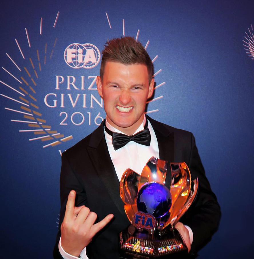 Hoonigan Racing Division’s Andreas Bakkerud was honored last weekend in Vienna, Switzerland, during the 2016 FIA Awards Ceremony dinner. Bakkerud finished third overall in the 2016 World Rallycross Championship, securing the placement by winning the final round of the race calendar only a weekend earlier in Rosario, Argentina.