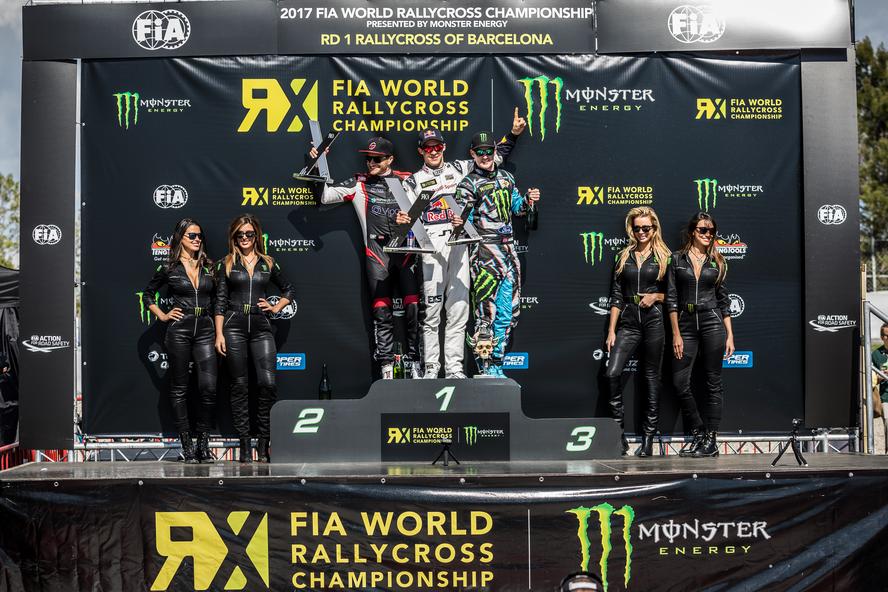 Bakkerud takes third in Barcelona at 2017 World RX Round 1.