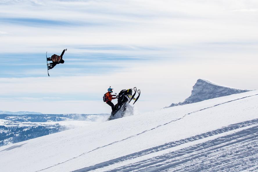 Last winter, Ski-Doo sent the HHIC, Ken Block a few Ski-Doo Freestyles and Summits to use and rip around the mountains of Utah. So, Block invited professional Ski-Doo ambassadors Carl Kuster and Ashley Chaffin out to join him and show him just how hard you can push a sled. And, since Block in-part comes from the snowboarding world, he also made sure to invite a few pals that can snowboard as well: Olympic Gold Medalist Sage Kotesnburg and last season's Rider of the Year, Bode Merrill.