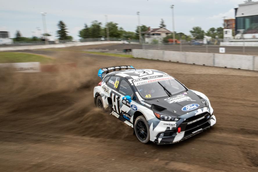 Hoonigan Racing Division’s Ken Block took his second rallycross podium (of two RX races so far this season) of the year with a 3rd place overall at the ARX round in Trois-Rivieres, Canada.