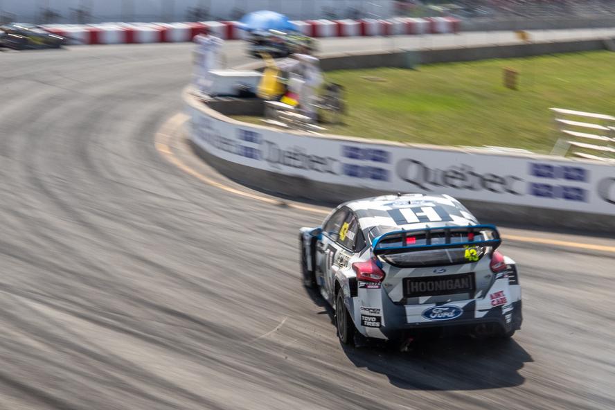 Hoonigan Racing Division’s Ken Block took his second rallycross podium (of two RX races so far this season) of the year with a 3rd place overall at the ARX round in Trois-Rivieres, Canada.