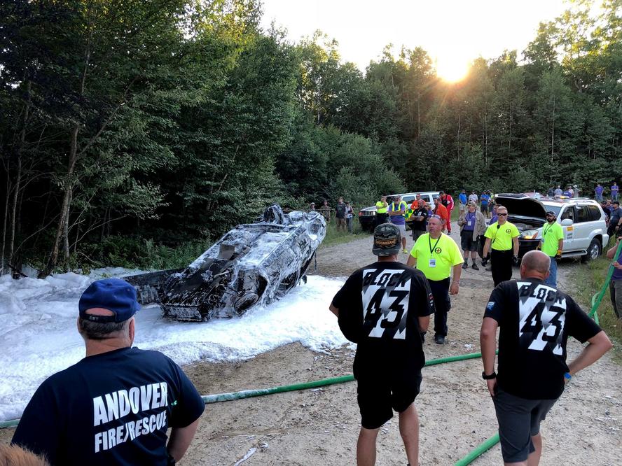This year’s New England Forest Rally came to an abrupt end for Hoonigan Racing Division's Ken Block and Alex Gelsomino when a mechanical issue lead to a roll and ignited a fire that engulfed the 25 year old, Ford Escort RS Cossie Group A/WRC car. The duo escaped the wreck unharmed but despite their efforts to extinguish the fire, the car was destroyed. RIP, Cossie.