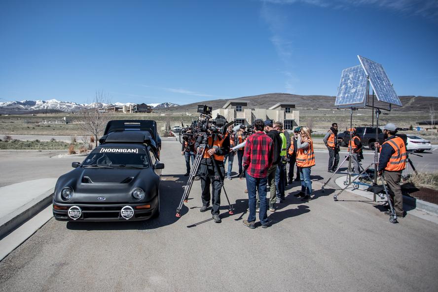 Recently, world-famous late-night host/car enthusiast, Jay Leno, swung by Ken Block’s Hoonigan Racing Division Headquarters in Park City, UT, to talk about one of Block’s favorite subjects: the Ford RS200 Group B car! The visit was a part of Leno’s Jay Leno’s Garage show on CNBC.